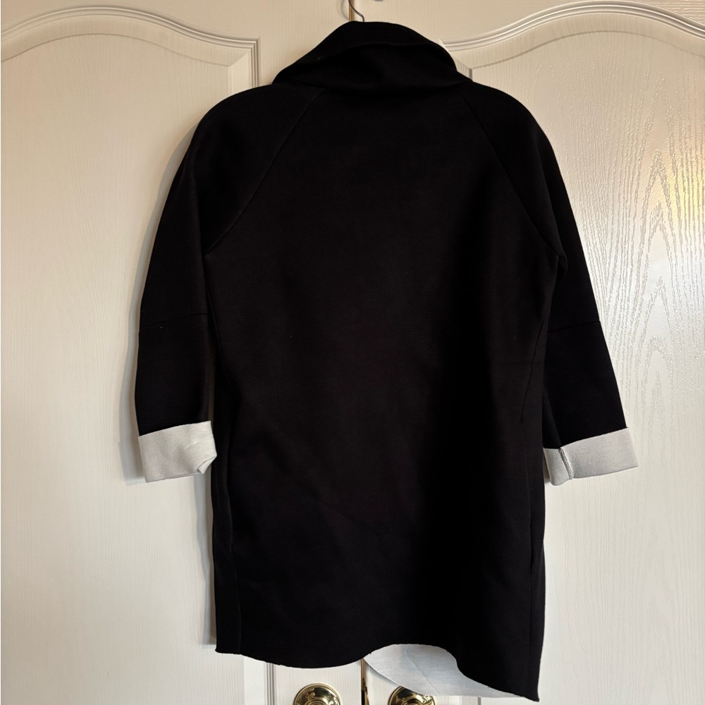 La Streghe Italian neoprene high collar button black jacket size medium NEW! - Picture 8 of 10